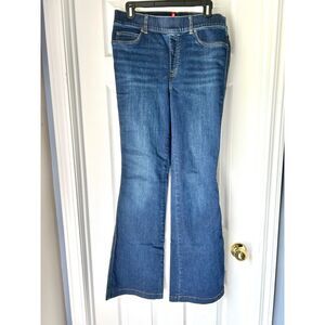 Spanx Flare Jeans Pull On stretchy EUC Large style 20327R blue